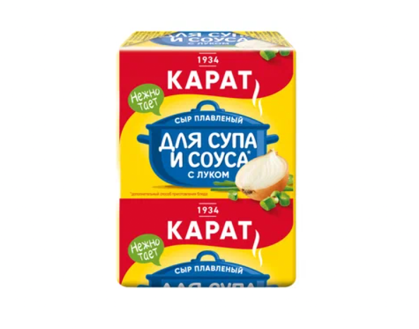Сыр плавленый Карат с луком для супа и соуса 45% 90г