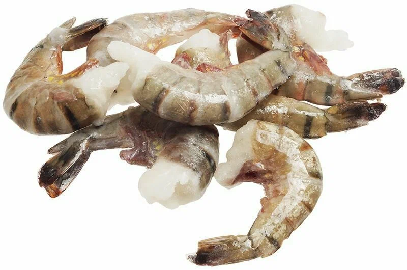 Креветка тигровая без головы в панцире 21/25 свежемороженая 1кг 