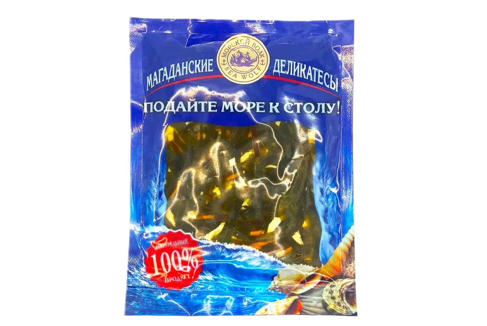 Салат из морской капусты с кальмаром Юбилейный Магаданские деликатесы 150г