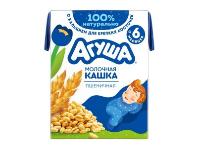 Каша Агуша Засыпай-ка молочно-пшеничная с 6 месяцев 1,8% 190 мл