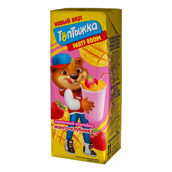 Молочный коктейль Топтыжка манго-клубника 3,2% 200 мл