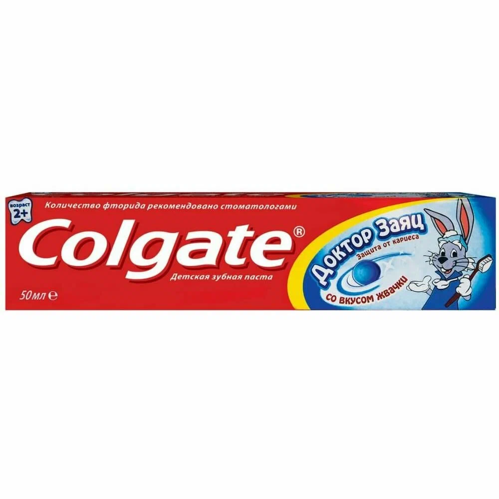 Зубная паста детская Colgate Доктор Заяц со вкусом жвачки 2+ 50 мл