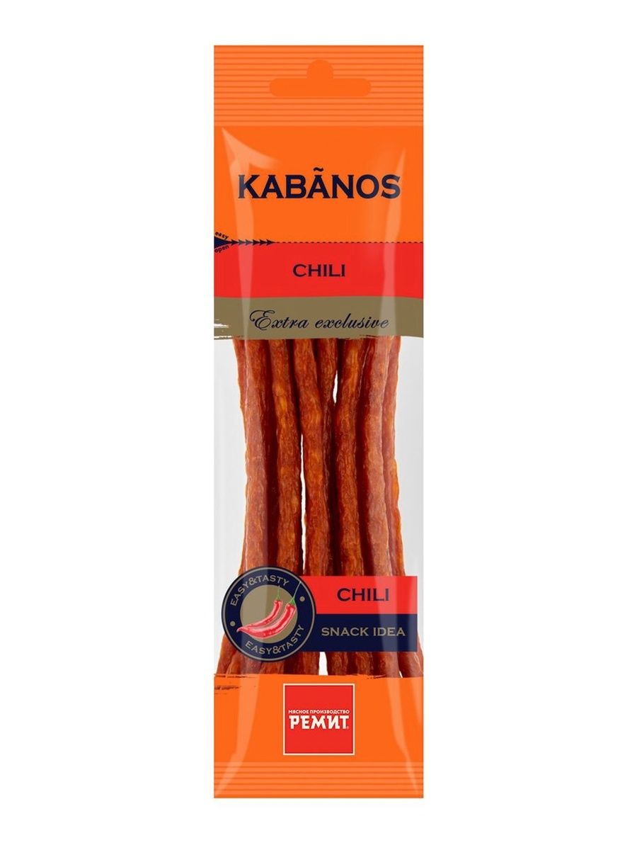 Колбаски Ремит Kabanos Chili сырокопченые 70г