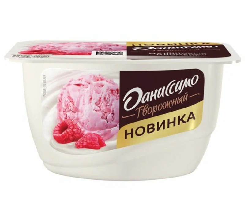 Продукт творожный Даниссимо со вкусом малинового пломбира 5.6% 130г
