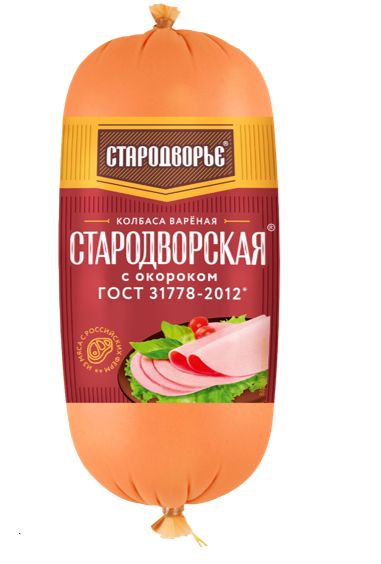 Колбаса варёная Стародворье Стародворская с окороком ГОСТ 400г