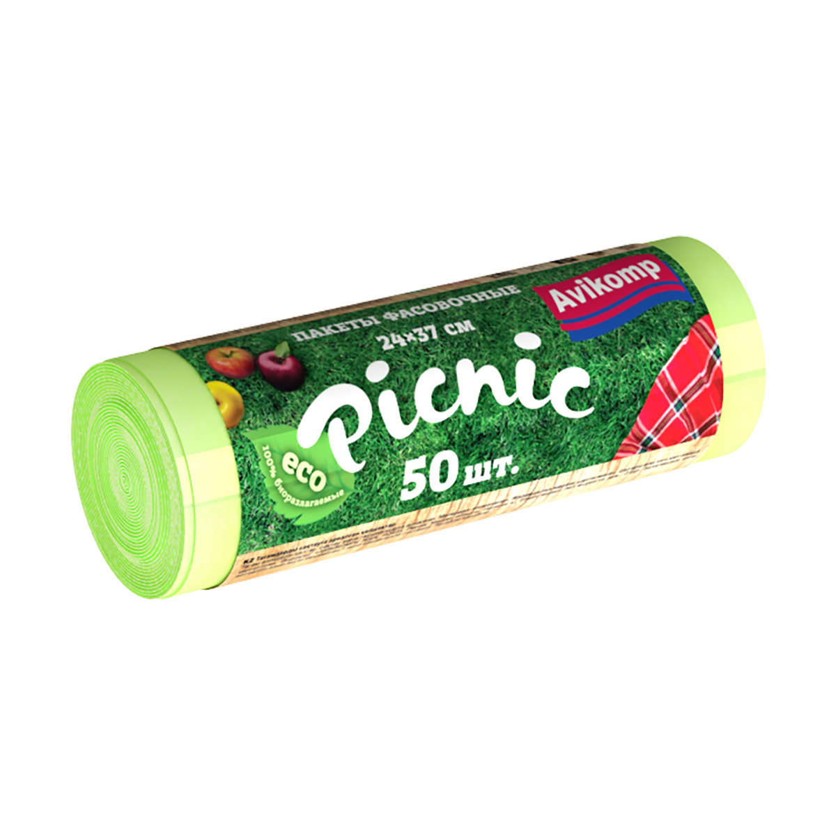 Пакеты для хранения продуктов рулон 24*37см 50шт Piknik Авикомп салатовые