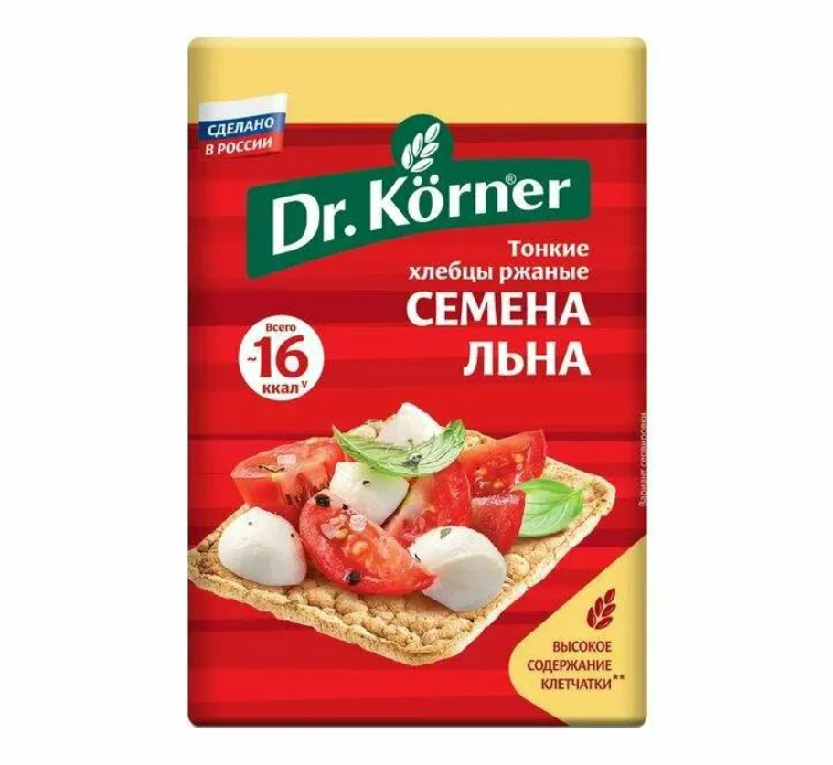 Хлебцы ржаные Dr.Korner семена льна 100г