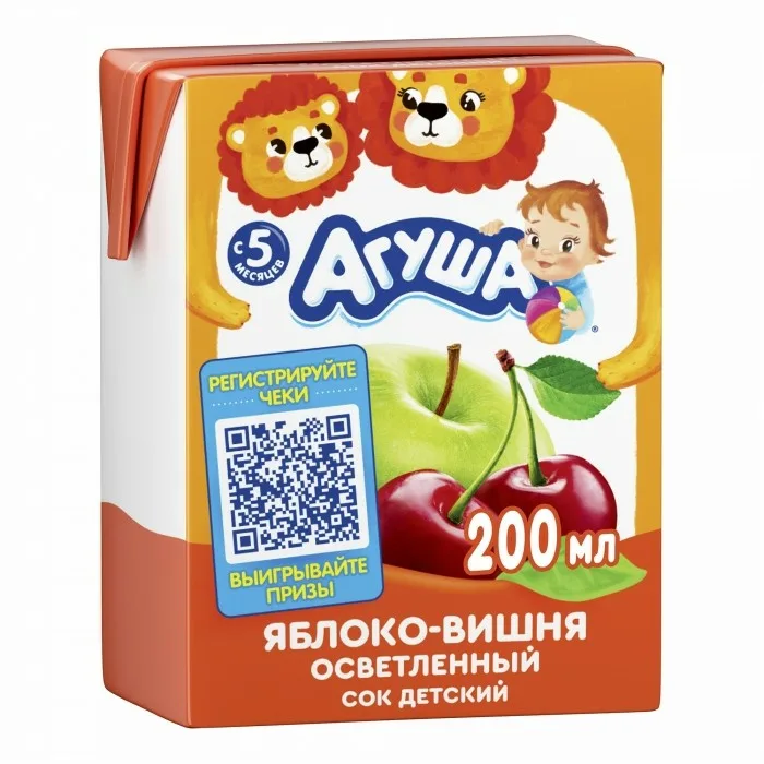 Сок Агуша Яблоко-вишня с 5 мес 200мл