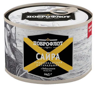Сайра Доброфлот тихоокеанская в масле 245г