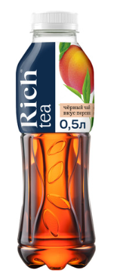 Холодный чай Rich tea черный со вкусом персика 500мл