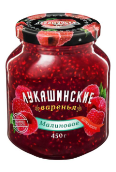Варенье Лукашинские малиновое 450г