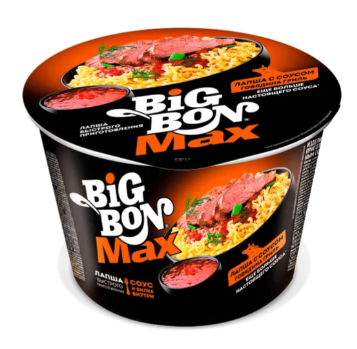 Лапша быстрого приготовления Big Bon Max с говядиной гриль 95г