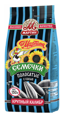 Семечки От Мартина Полосатые отборные обжаренные с солью 150г
