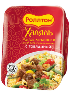 Лапша быстрого приготовления Роллтон Халяль лагманная с говядиной 90г