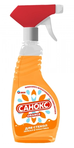 Санокс Средство для мытья стекол зеркал и пластика Orange 500мл