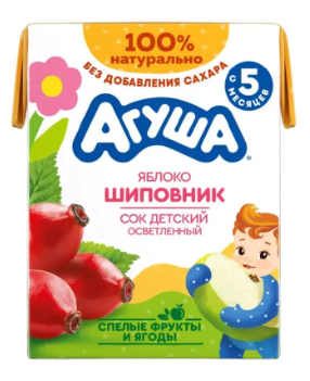 Сок Агуша Яблоко-Шиповник с 5 мес 200мл