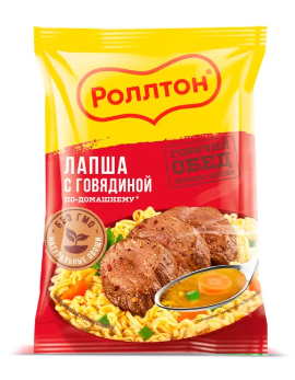 Лапша быстрого приготовления Роллтон говядина по-домашнему 85г