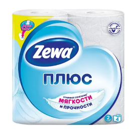 Туалетная бумага Zewa 2 слоя белая 4шт