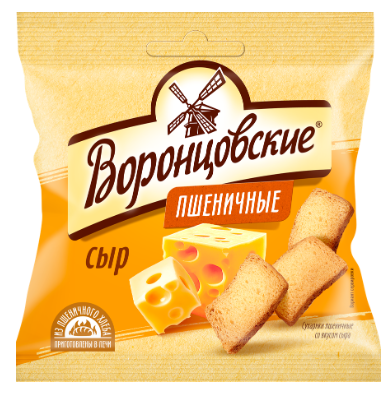 Сухарики пшеничные Воронцовские сыр 80г
