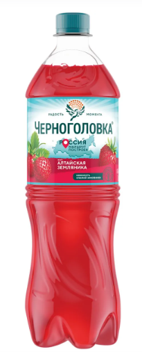 Газированный напиток Черноголовка земляника 1л