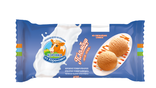 Мороженое пломбир Коровка из Кореновки крем-брюле 400г