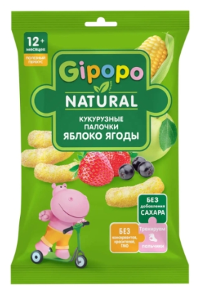 Кукурузные палочки Gipopo Банан-ягоды с 12 мес 20г