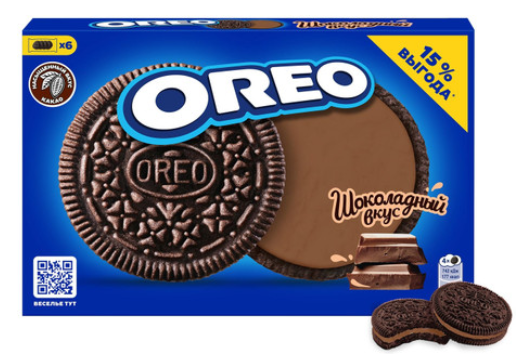 Печеньеь Oreo с какао и начинкой с шоколадным вкусом 228г