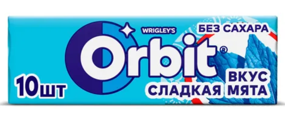 Жевательная резинка Orbit сладкая мята 13,6г