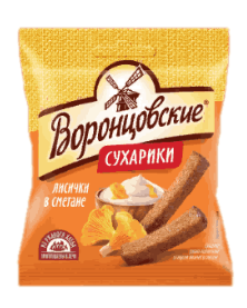 Сухарики ржано-пшеничные Воронцовские лисички в сметане 120г