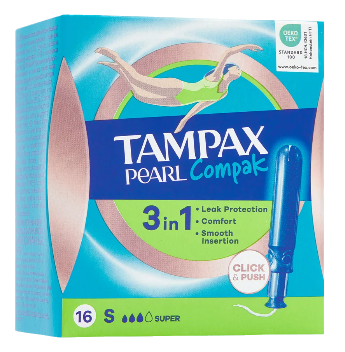 TAMPAX тампоны Compak Pearl Super Duo 3 капли 16 шт