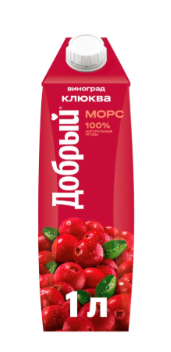 Морс Добрый клюква с виноградом 1л