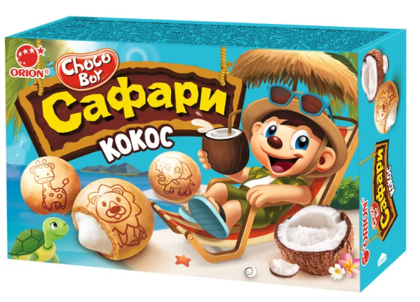 Печенье Orion Choco Boy Сафари Кокос 39г