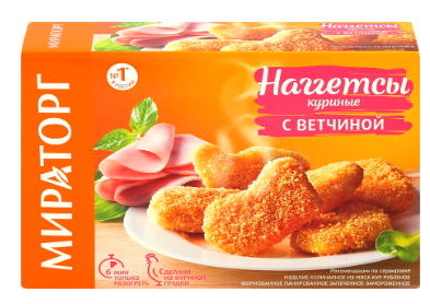 Наггетсы куриные Мираторг с ветчиной 250г