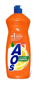 Средство для мытья посуды AOS лимон 900мл