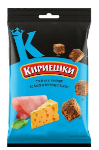 Сухарики ржаные Кириешки ветчина и сыр 100г