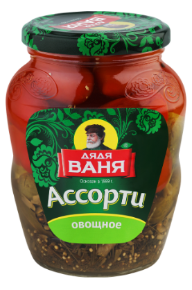 Ассорти Дядя Ваня огурцы и томаты овощное маринованное 680г