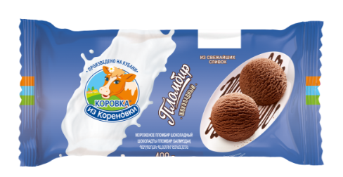 Мороженое пломбир Коровка из Кореновки шоколад 400г