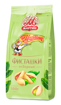 Фисташки От Мартина Отборные слабосоленые неочищенные 100г