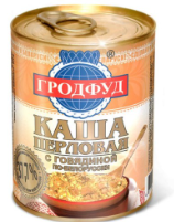 Каша перловая Гродфуд с говядиной 340г