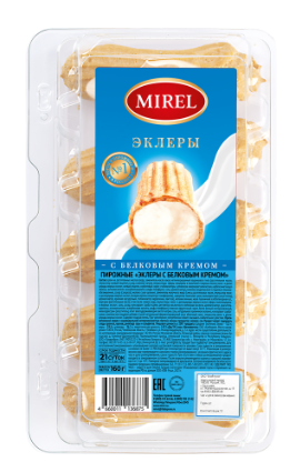 Пирожное Mirel Эклеры с белковым кремом 160г