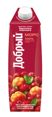 Морс Добрый с брусникой, морошкой, виноградом и клюквой 1л