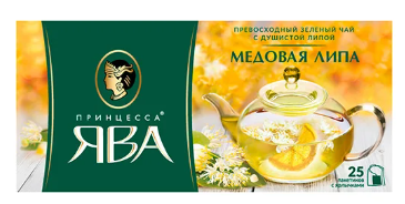 Чай зеленый Принцесса Ява Медовая липа 25 пакетиков