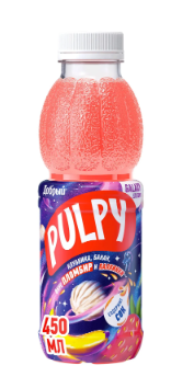 Напиток сокосодержащий Добрый Pulpy Клубника-Банан со вкусом пломбира 450мл