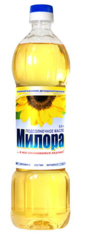 Масло подсолнечное Милора 0,8л 