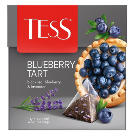 Чай черный Tess Blueberry Tart в пирамидках с черникой и лавандой 20 пакетиков