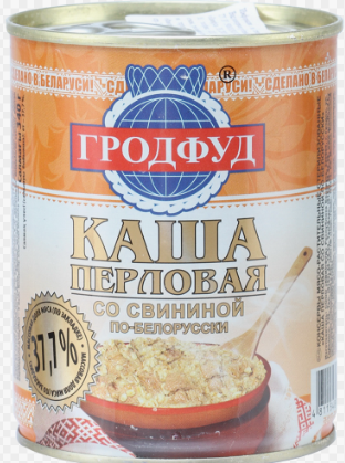 Каша перловая Гродфуд со свининой 340г