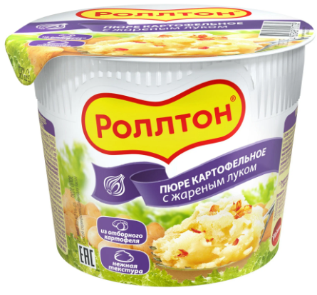 Пюре картофельное Роллтон с жареным луком 40г