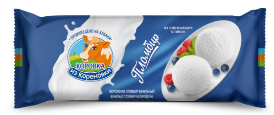 Мороженое пломбир Коровка из Кореновки ванильное 400г