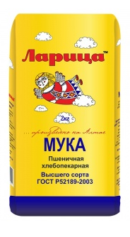 Мука Ларица пшеничная хлебопекарная высший сорт 2кг