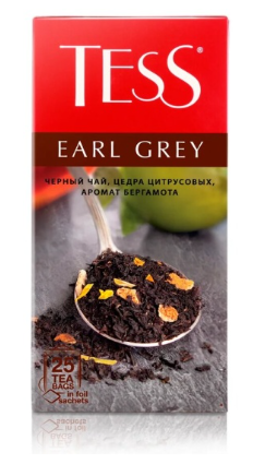 Чай черный Tess Earl Grey с ароматом бергамота 25 пакетиков